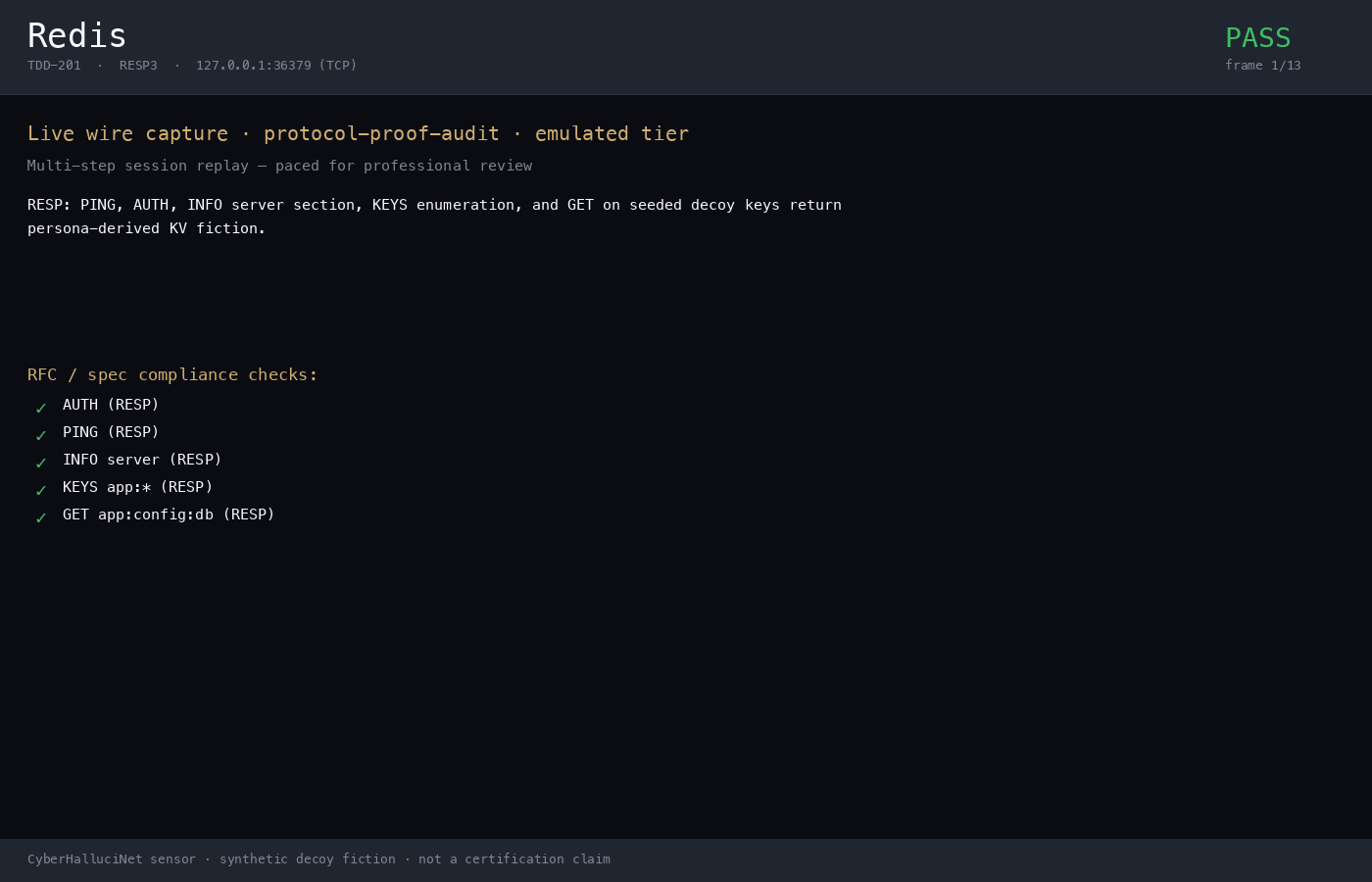 Redis decoy protocol capture replay